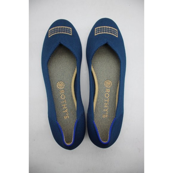 Rothy’s The Flat Women's Size 10 Blue Beige Knit Round Toe Slip On Flats - Picture 9 of 9